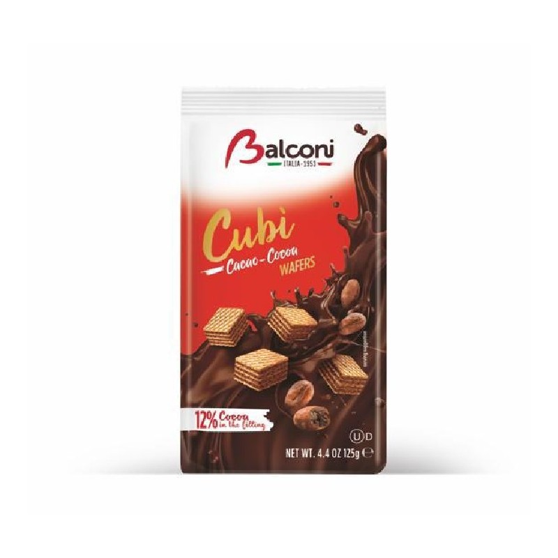 Balconi Wafers Cubi Cacao 125 Grx18