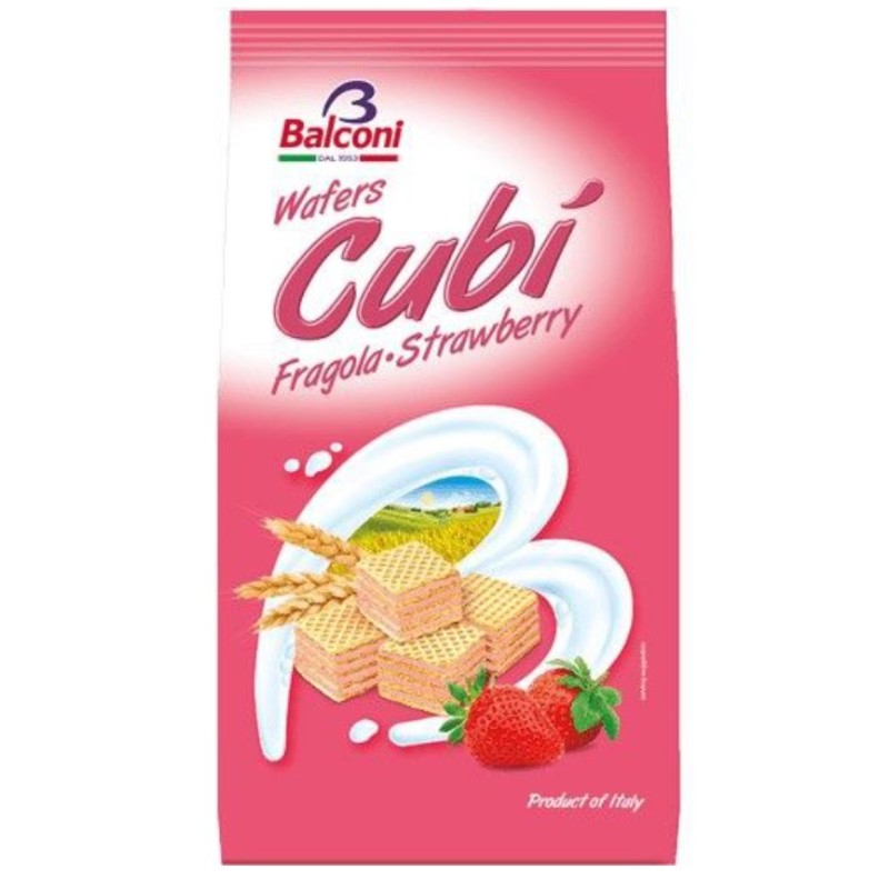 Balconi Wafer Cubi Fraise 250 Gr X10