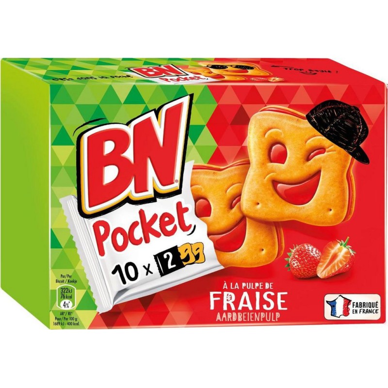 Bn Pocket Gout Fraise 375Gx12