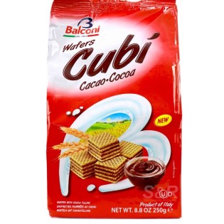 Balconi Wafer Cubi Cacao 250G X10