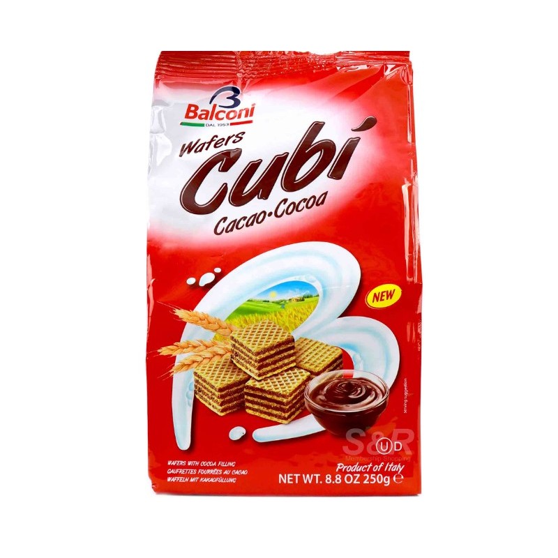 Balconi Wafer Cubi Cacao 250G X10