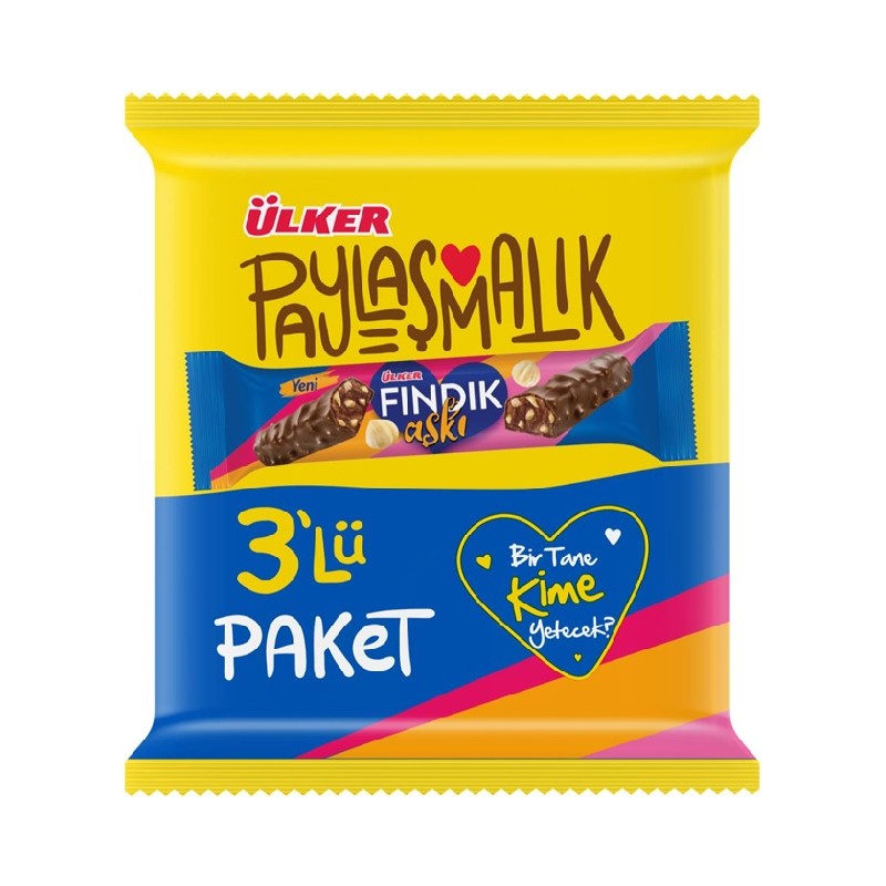 Ulker Findik Aski Cikolata Bar 3X30 Gr 12X1 12