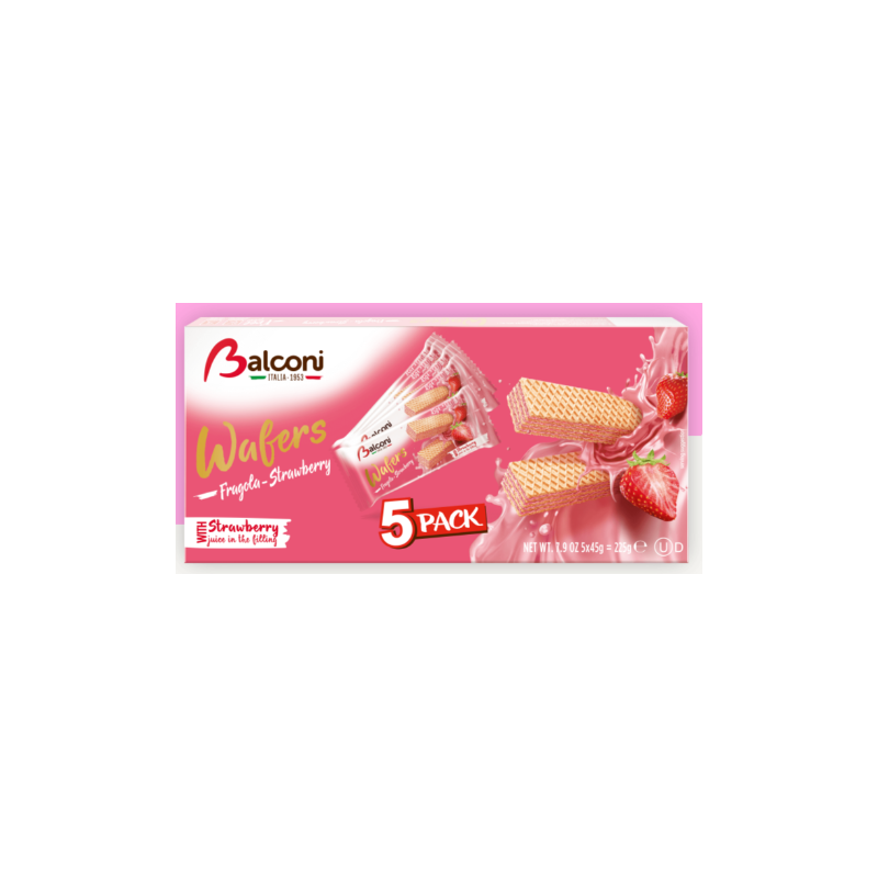 Balconi Wafers Fraise (5X45G) 225Gr X 20