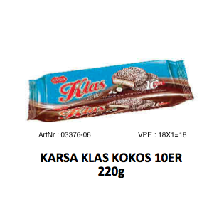 Biscuits Karsa Klas Koko - 18 unités