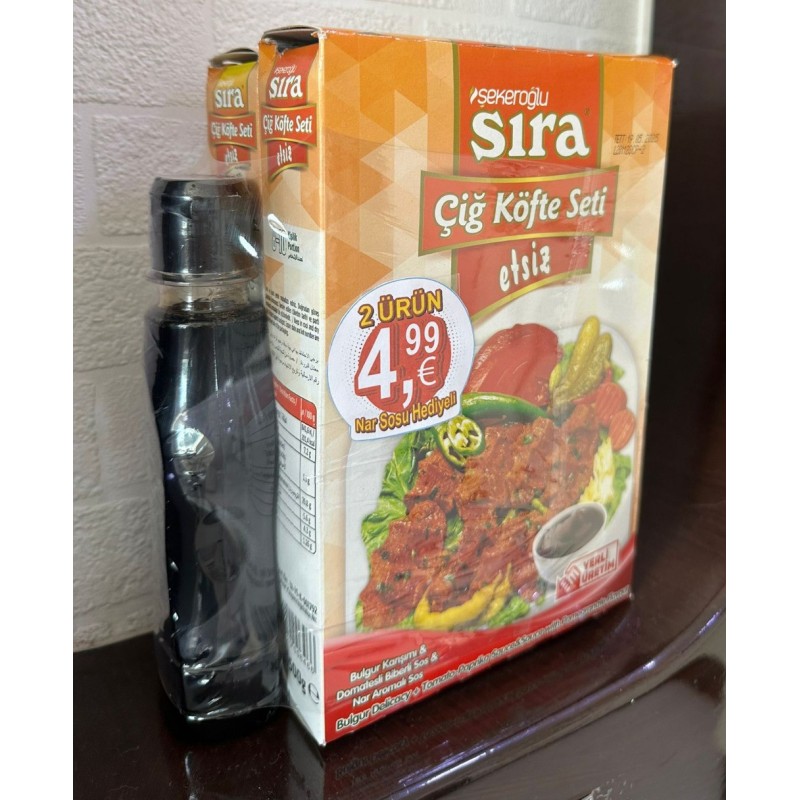 Sira Promosyonlu Etsiz Cig Kofte Seti 500Gr 2Adetx6