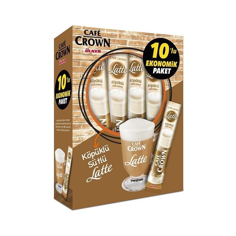 Cafe Crown Latte - Café Turc au Lait - Pack de 24 Sachets